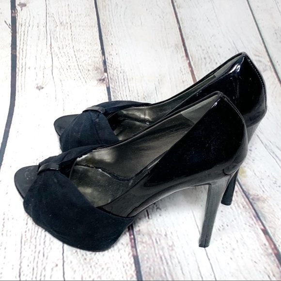 EUC-CARLOS Santana Patent Lthr/Suede PeepToe Heels - Picture 4 of 13